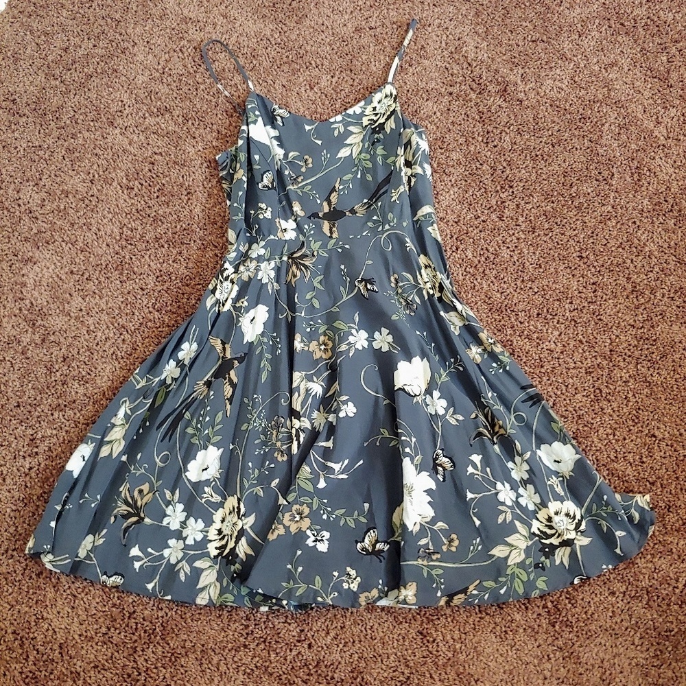 NWOT old navy bird&floral strappy midi dress